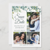 Eucalyptus Greenery Gold 4 Foto bewaart datum Save The Date (Voorkant)