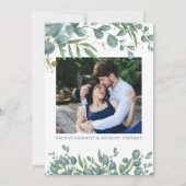Eucalyptus Greenery Gold 4 Foto bewaart datum Save The Date (Achterkant)