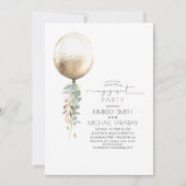 Eucalyptus Greenery Gold Ballon Engagement Party Kaart (Voorkant)