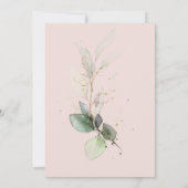 Eucalyptus Greenery Gold Blush Roze Vrijgezellenfe Kaart (Achterkant)