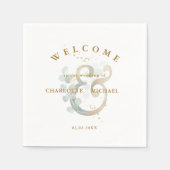 Eucalyptus greenery gold bruiloft ampersand servet (Voorkant)