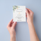 Eucalyptus greenery Gold bruiloft uitnodiging Flyer (Hand)