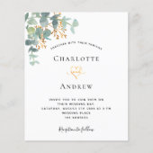 Eucalyptus greenery Gold bruiloft uitnodiging Flyer (Voorkant)
