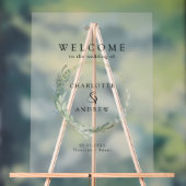 Eucalyptus greenery Gold bruiloft welkom Acryl Bord (Neutraal)