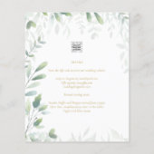 Eucalyptus Greenery Gold Budget Weduwen Uitnodigin (Achterkant)