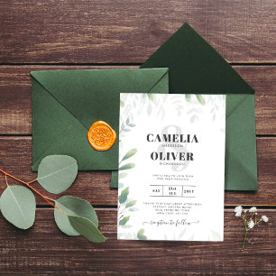 Eucalyptus Greenery Gold Budget Weduwen Uitnodigin