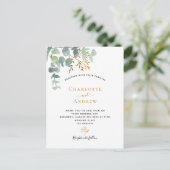 Eucalyptus greenery Gold eenvoudige elegante bruil Briefkaart (Staand voorkant)