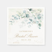 Eucalyptus Greenery Gold Elegant Vrijgezellenfeest Servet (Voorkant)