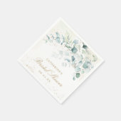 Eucalyptus Greenery Gold Elegant Vrijgezellenfeest Servet (Hoek)