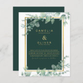Eucalyptus Greenery Gold Emerald Wedding QR CODE I (Voorkant / Achterkant)
