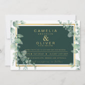 Eucalyptus Greenery Gold Emerald Wedding QR CODE I Kaart (Voorkant)