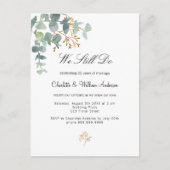 Eucalyptus greenery gold foliy Simple bruiloft Uitnodiging Briefkaart (Voorkant)