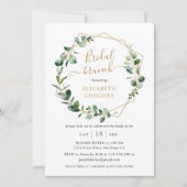 Eucalyptus Greenery Gold Geometric Bridal Brunch Kaart (Voorkant)