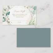 Eucalyptus Greenery Gold Geometric Diaper Raffle Informatiekaartje (Voorkant / Achterkant)