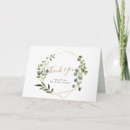 Eucalyptus Greenery Gold Geometric Lijst Hartelijk Kaart
