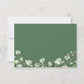 Eucalyptus Greenery Gold Geometric Lijst Wedding RSVP Kaartje (Achterkant)