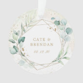 Eucalyptus Greenery Gold Geometric Photo Pas getro Ornament (voorkant)