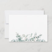 Eucalyptus Greenery Gold Geometric Rustic Wedding RSVP Kaartje (Achterkant)
