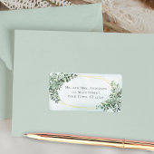 Eucalyptus Greenery Gold Geometric Wedding Address Etiket