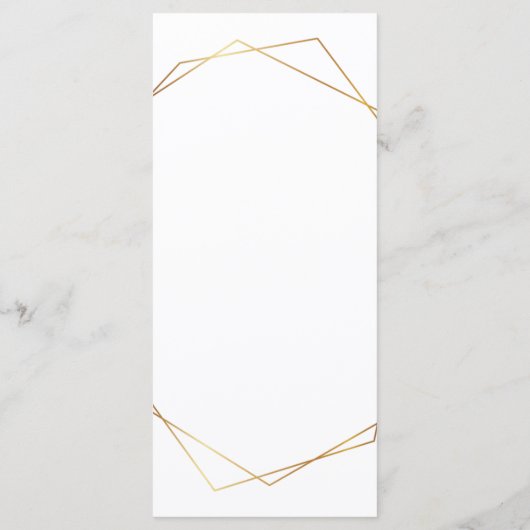 Eucalyptus Greenery Gold Geometric Wedding Menu (Achterkant)