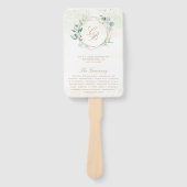 Eucalyptus Greenery Gold Geometric Wedding Program Handwaaier (Voorkant)
