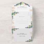 Eucalyptus greenery gold glitter bruiloft all in one uitnodiging (Buitenkant)