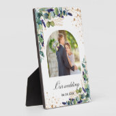 Eucalyptus greenery gold glitter foto bruiloft fotoplaat (Zijkant)