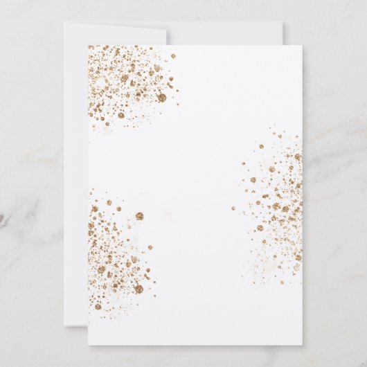 Eucalyptus greenery gold glitter luxe bruiloft kaart (Achterkant)