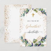 Eucalyptus greenery gold godmoessvoorstel kaart (Voorkant / Achterkant)