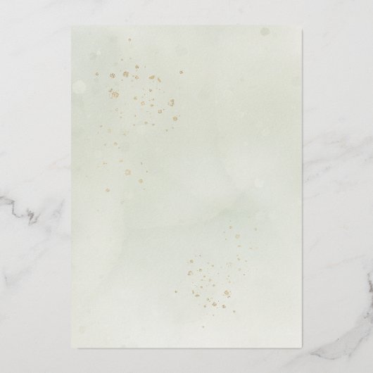 Eucalyptus Greenery Gold Leaves Botanical Wedding Folie Uitnodiging (Achterkant)