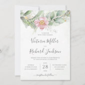 Eucalyptus Greenery Gold Leaves Botanical Wedding Kaart (Voorkant)