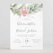 Eucalyptus Greenery Gold Leaves Botanical Wedding Kaart