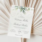 Eucalyptus Greenery Gold Leaves Botanical Wedding Kaart