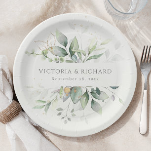 Eucalyptus Greenery Gold Leaves Botanical Wedding Papieren Bordje