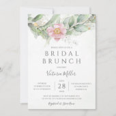 Eucalyptus Greenery Gold Leaves Bridal Brunch Kaart (Voorkant)