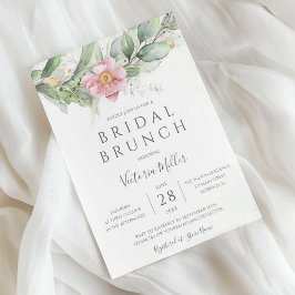 Eucalyptus Greenery Gold Leaves Bridal Brunch Kaart