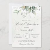 Eucalyptus Greenery Gold Leaves Bridal Luncheon Kaart (Voorkant)