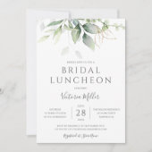 Eucalyptus Greenery Gold Leaves Bridal Luncheon Kaart (Voorkant)