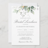 Eucalyptus Greenery Gold Leaves Bridal Luncheon Kaart (Voorkant)