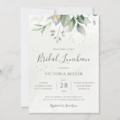 Eucalyptus Greenery Gold Leaves Bridal Luncheon Kaart (Voorkant)