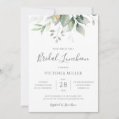 Eucalyptus Greenery Gold Leaves Bridal Luncheon Kaart (Voorkant)