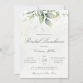 Eucalyptus Greenery Gold Leaves Bridal Luncheon Kaart (Voorkant)