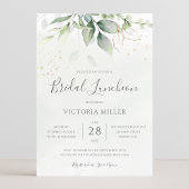 Eucalyptus Greenery Gold Leaves Bridal Luncheon Kaart