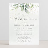 Eucalyptus Greenery Gold Leaves Bridal Luncheon Kaart
