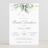 Eucalyptus Greenery Gold Leaves Bridal Luncheon Kaart