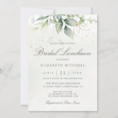 Eucalyptus Greenery Gold Leaves Bridal Luncheon Kaart (Voorkant)
