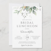 Eucalyptus Greenery Gold Leaves Bridal Luncheon Kaart (Voorkant)