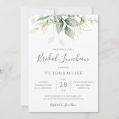 Eucalyptus Greenery Gold Leaves Bridal Luncheon Kaart (Voorkant)