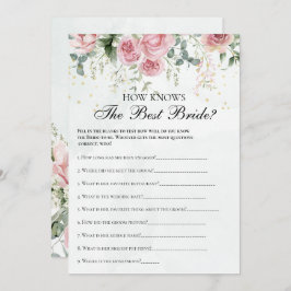 Eucalyptus Greenery Gold Leaves Bridal Shower game Kaart