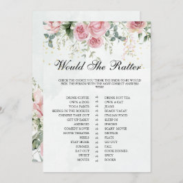 Eucalyptus Greenery Gold Leaves Bridal Shower game Kaart